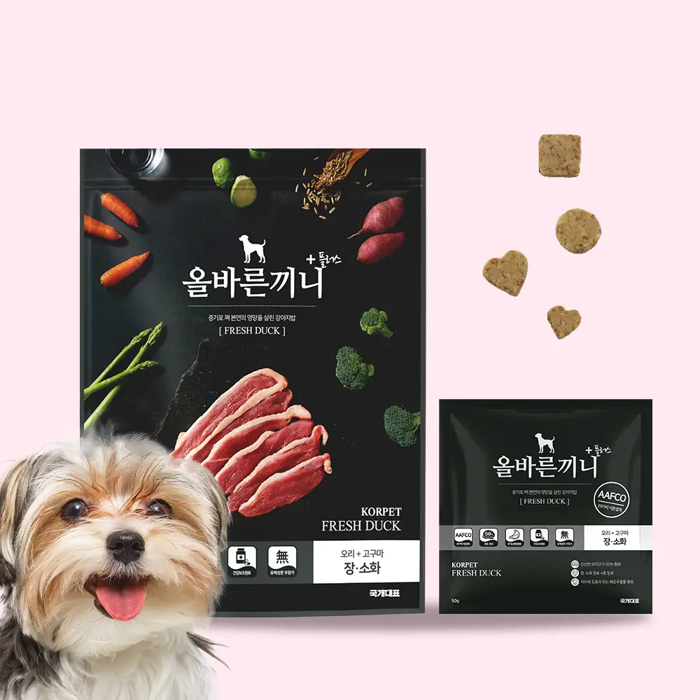 국개대표 올바른끼니 오리+고구마 강아지 사료 1.2kg