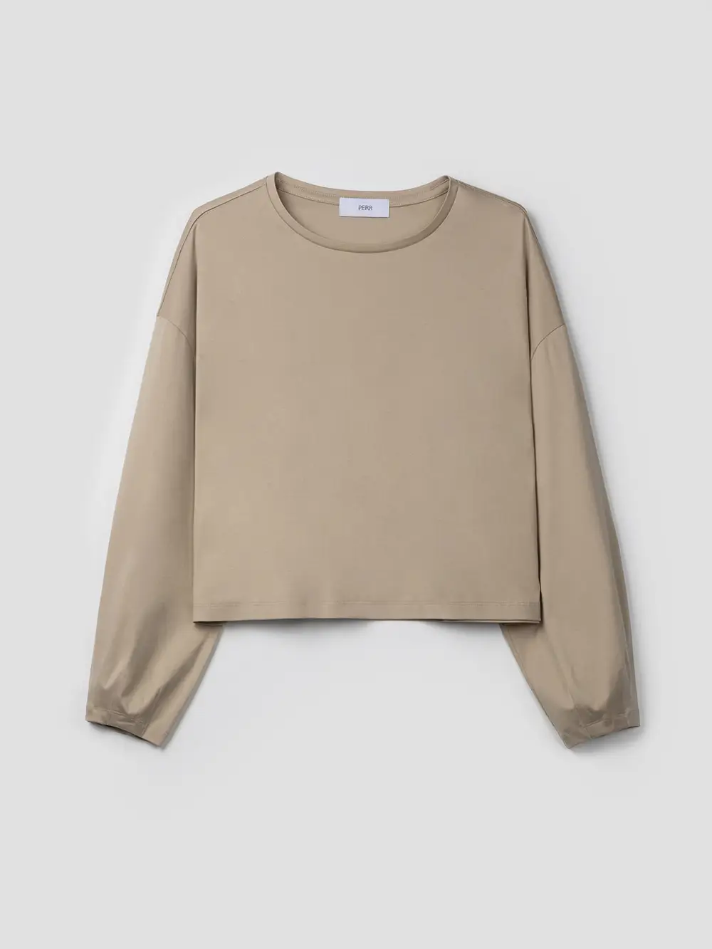 PERR Cotton Boat Neck Sleeve T-shirt (beige)