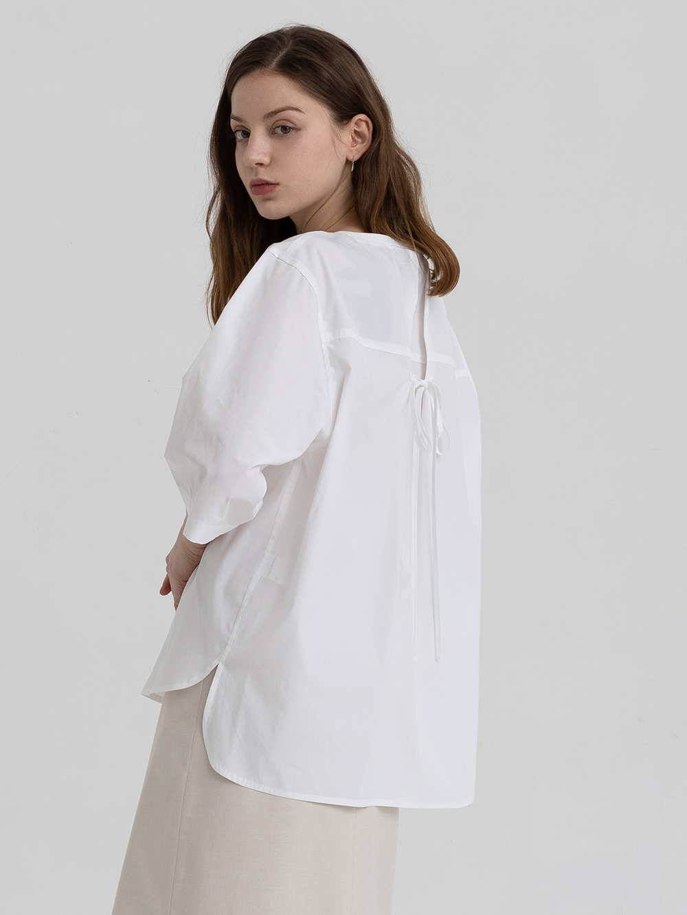 PERR Cotton String Lace Up Shirts (white)