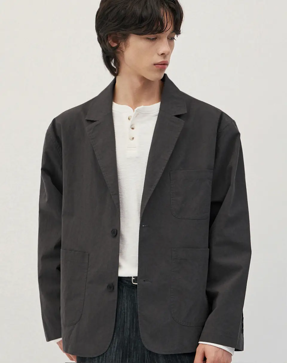 워크온바디오프 레비 세미 오버핏 코튼 블레이저