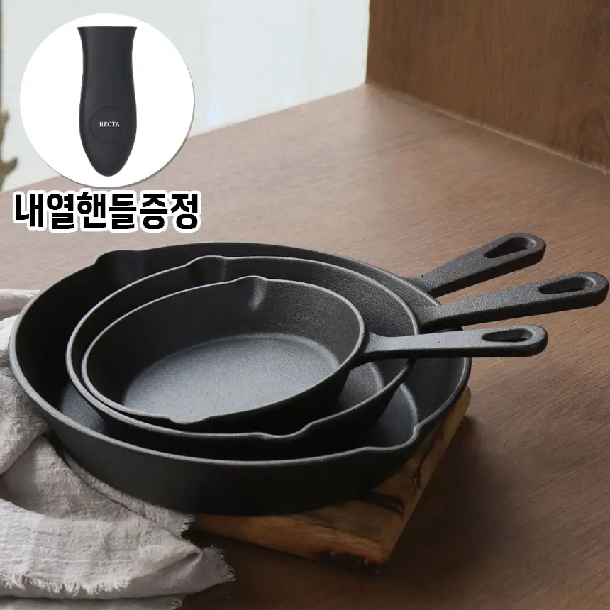렉타 강화 무쇠팬+내열 손잡이 , 1세트, 16cm