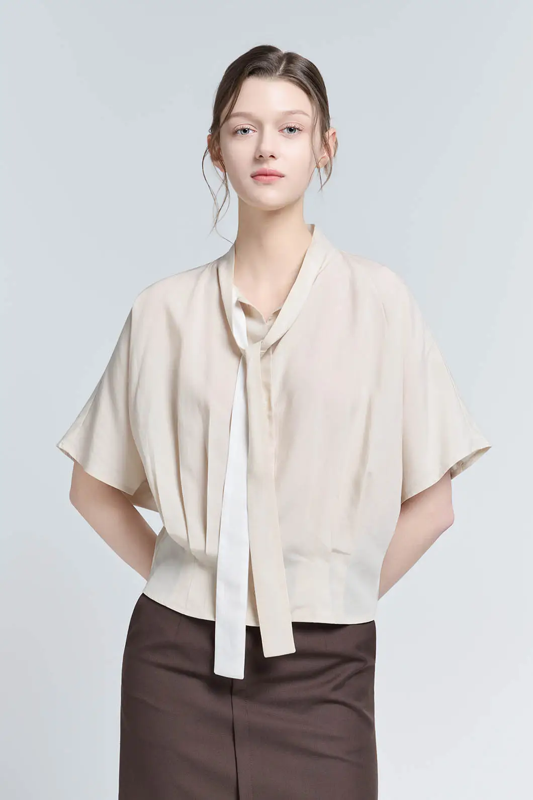 모나코포아즈 드레이프 타이 블라우스  네이버블로그+구매평