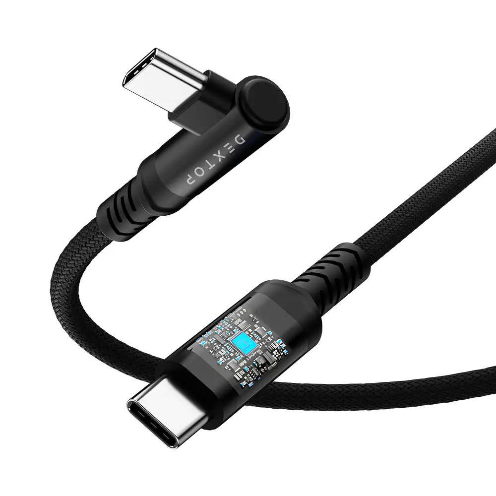 덱스탑 100W 베이직 초고속 충전 케이블 1.2m 3개입 L형 블랙