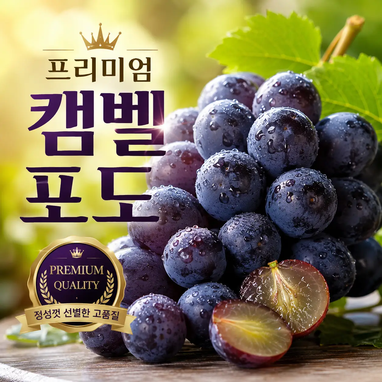 2026 경북 프리미엄 고당도 캠벨포도 500g  진한맛 강조 부탁드립니다.