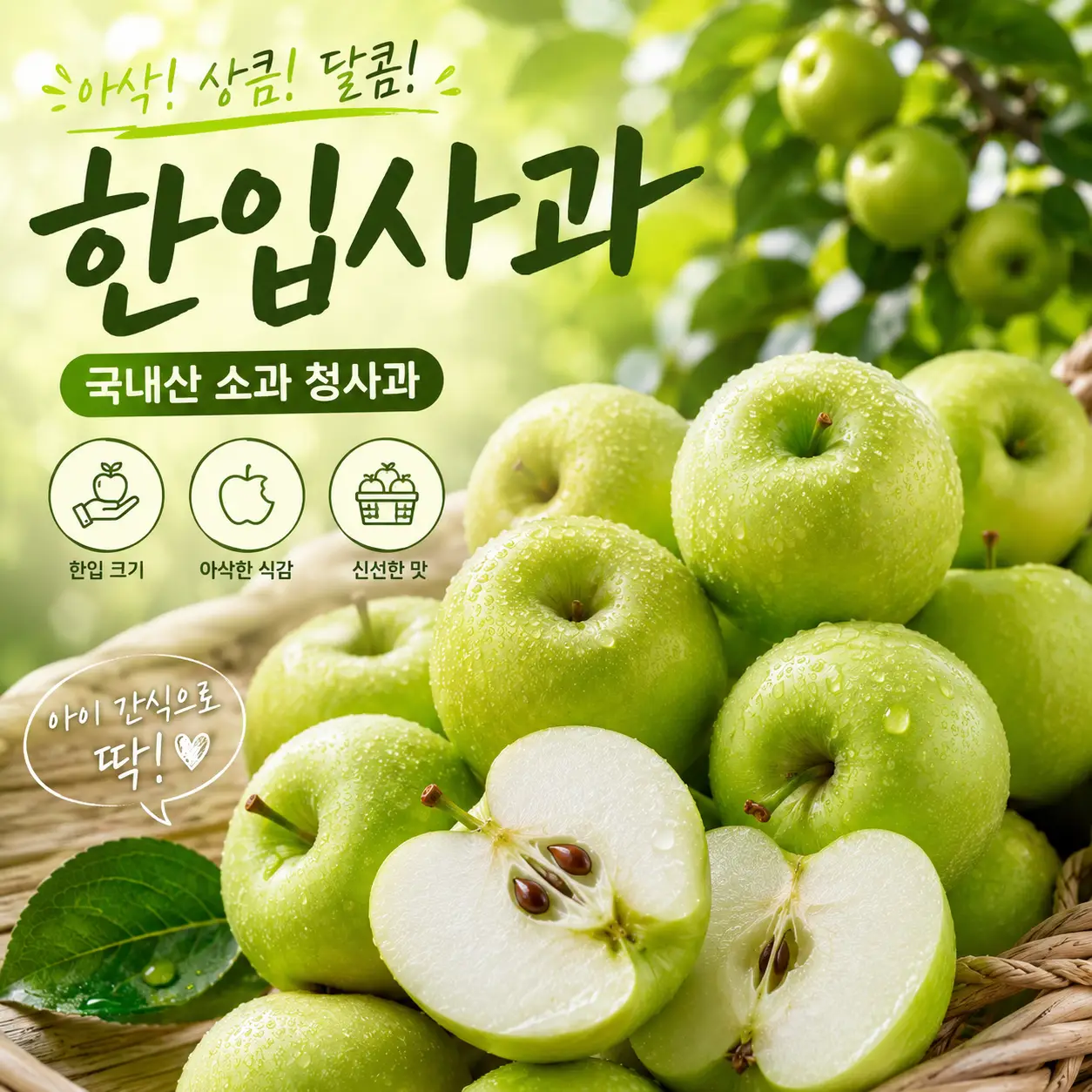 상큼달큼 청사과 아오리사과 2kg  이벤트입니다.  (10~13과)