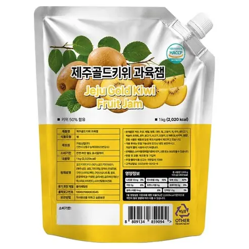 가림 제주골드키위과육잼 1kg (제주산 골드키위 원물 50%함유로 과육이 씹히는 키위과육잼)
