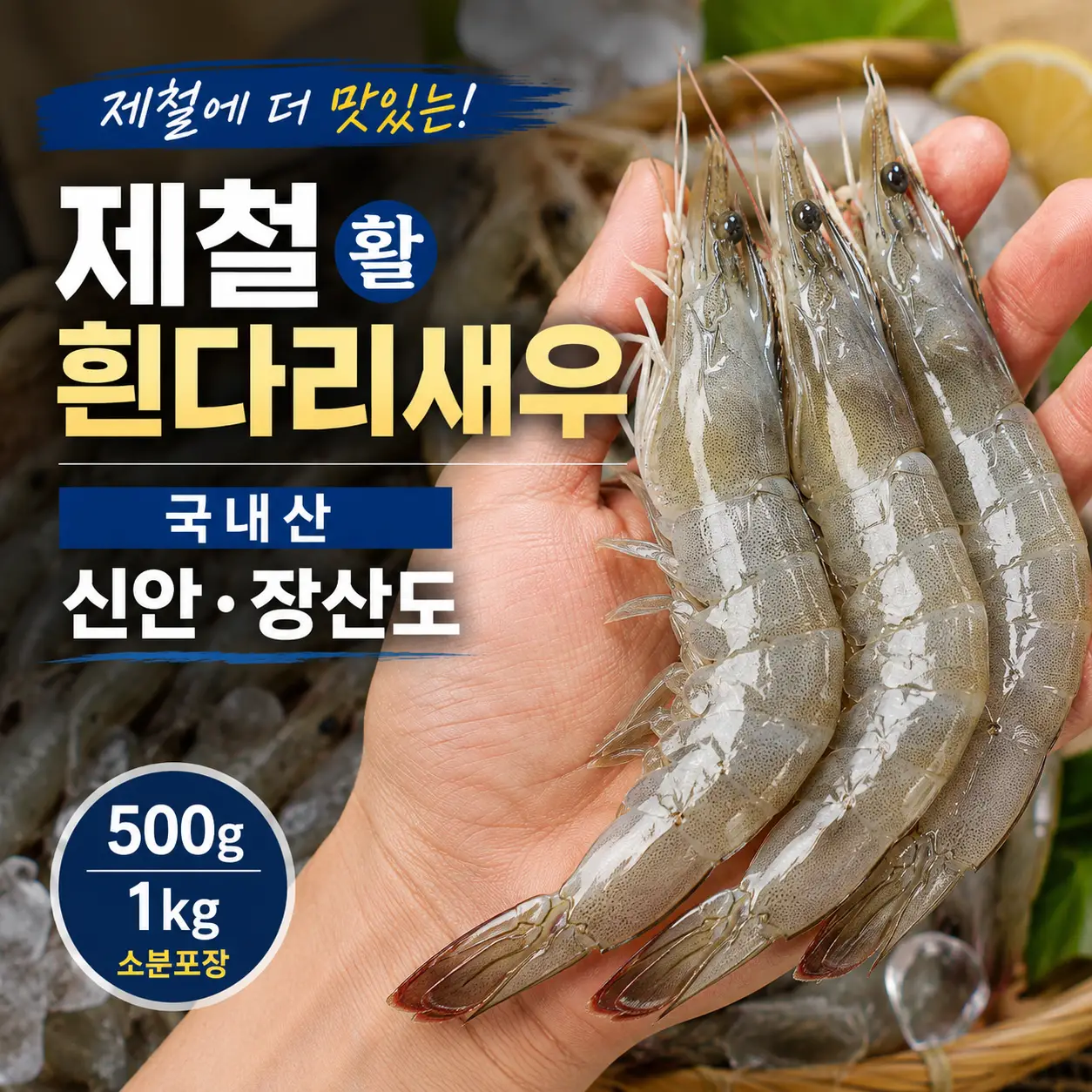 신안·장산도 국내산 흰다리새우! 탱글탱글 신선함 그대로 500g