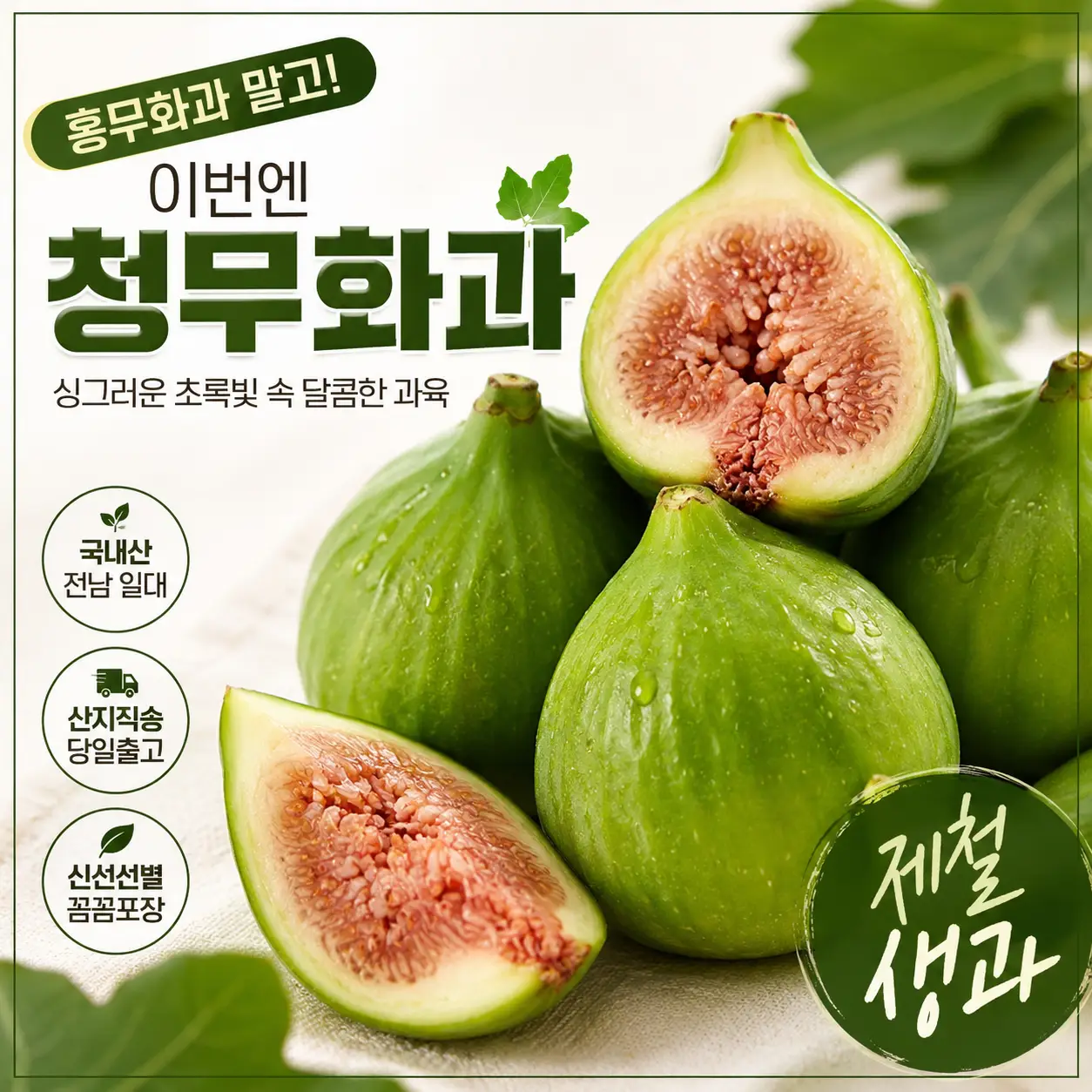 홍무화과만 드셔보셨나요? 지금은 청무화과! 국내산 제철 생과 500g 체험단!!