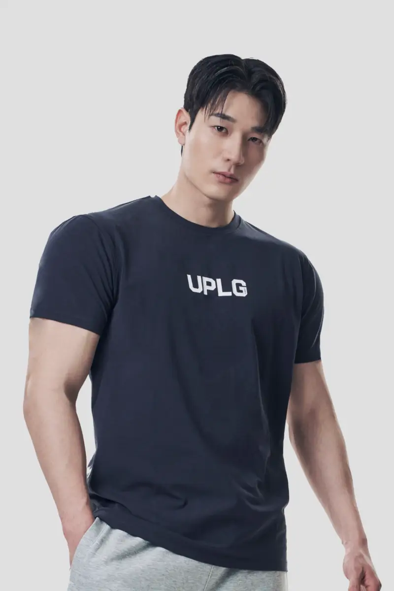 UPLG 메인로고 시그니처 머슬핏 반팔 (블랙 M)
