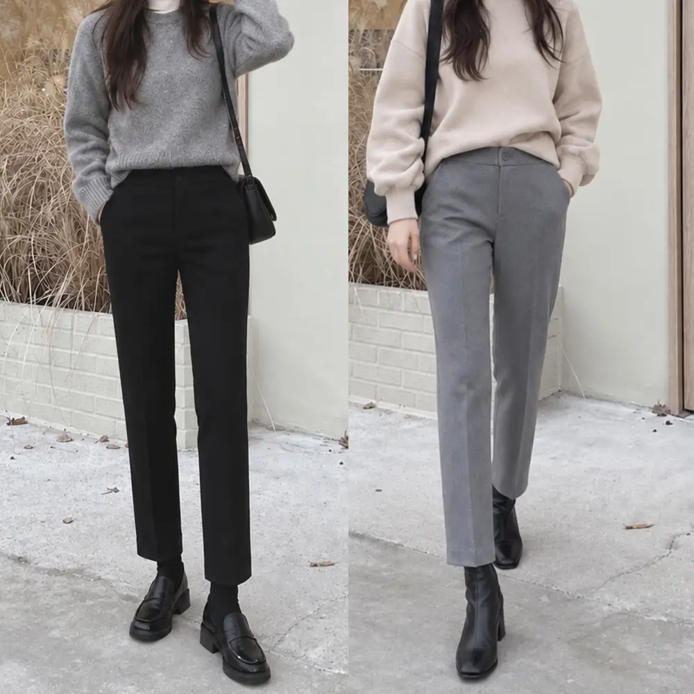 여성 도톰 뒷밴딩 이브밴딩 슬랙스